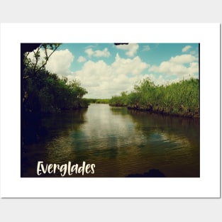 Everglades Boat photo Key West Florida blue sky palmtree landscape USA nature lovers Posters and Art